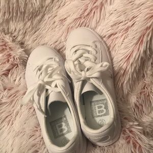 Plain white sneakers! Little silver floral accent